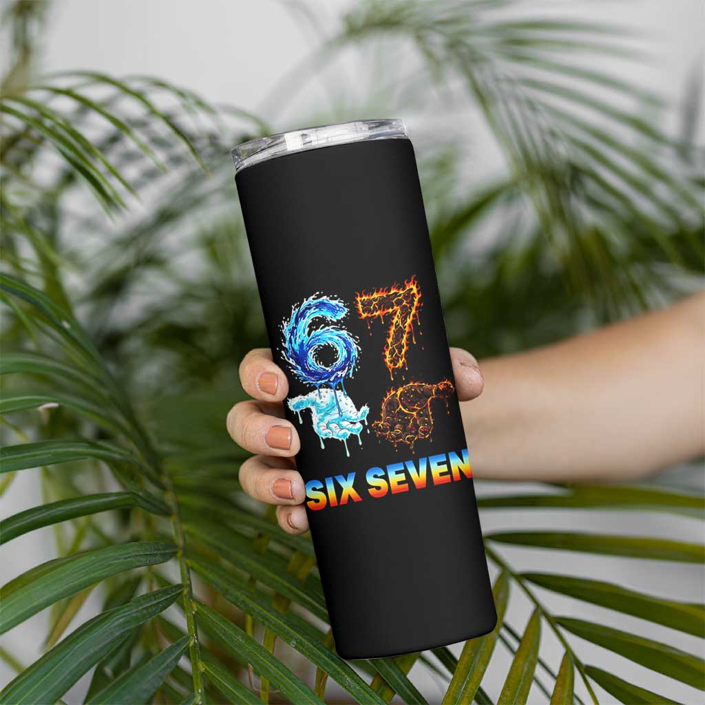 Water Fire Element Six Seven Skinny Tumbler Trendy Meme Gift