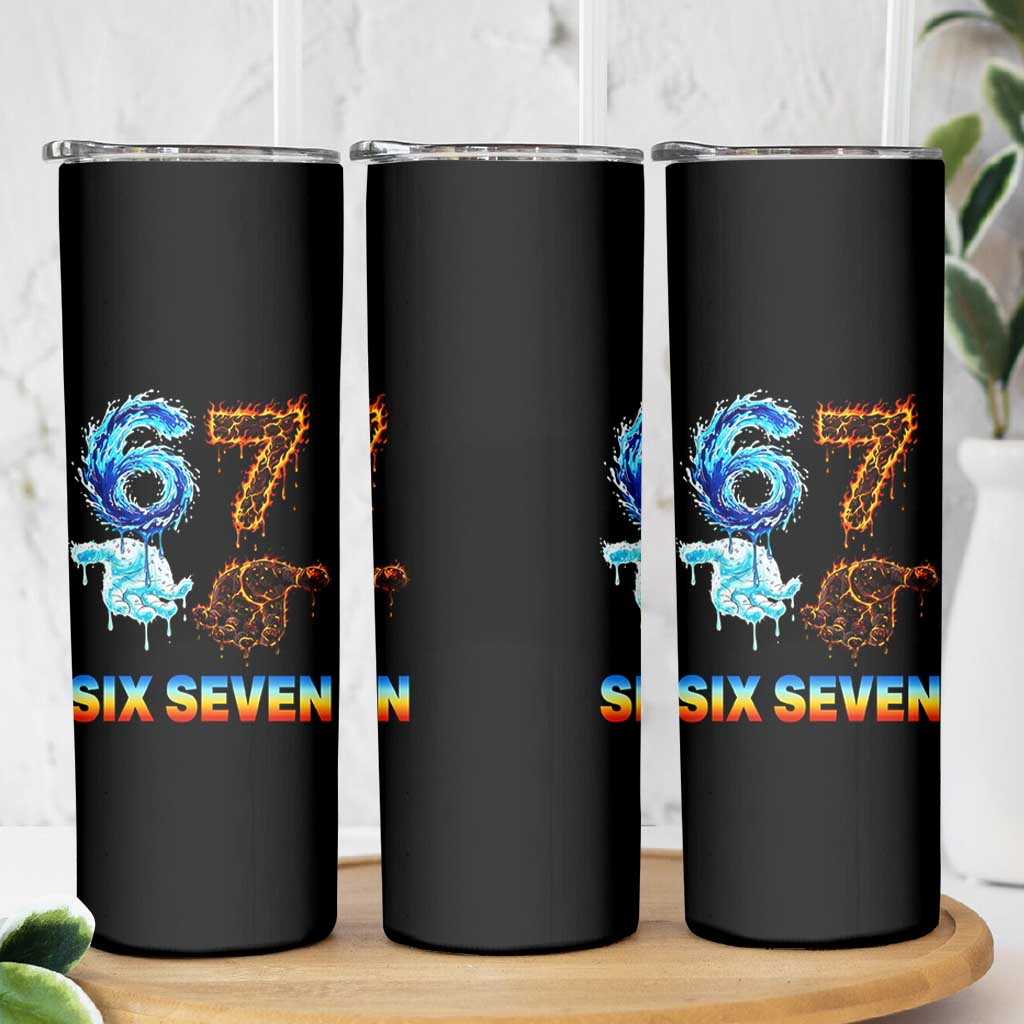 Water Fire Element Six Seven Skinny Tumbler Trendy Meme Gift