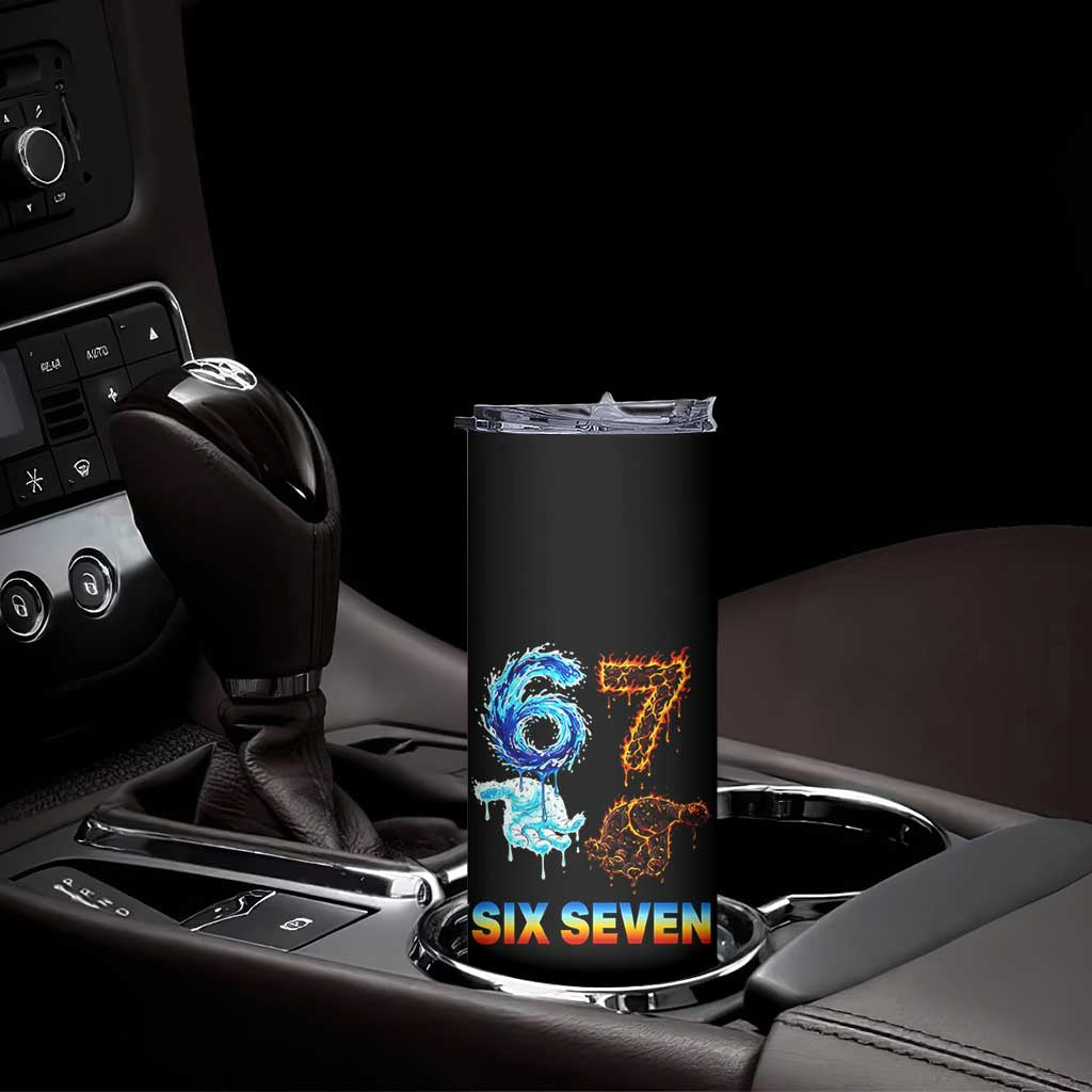 Water Fire Element Six Seven Skinny Tumbler Trendy Meme Gift
