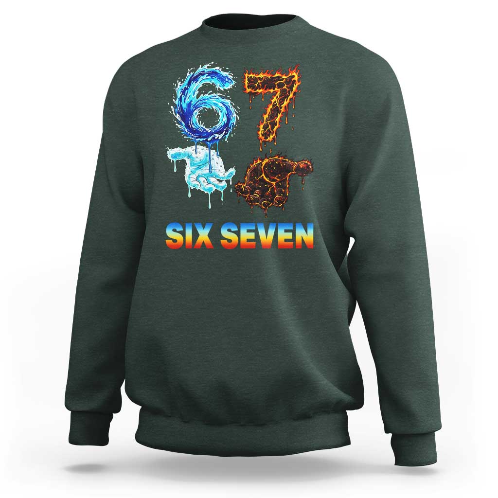 Water Fire Element Six Seven Sweatshirt Trendy Meme Gift