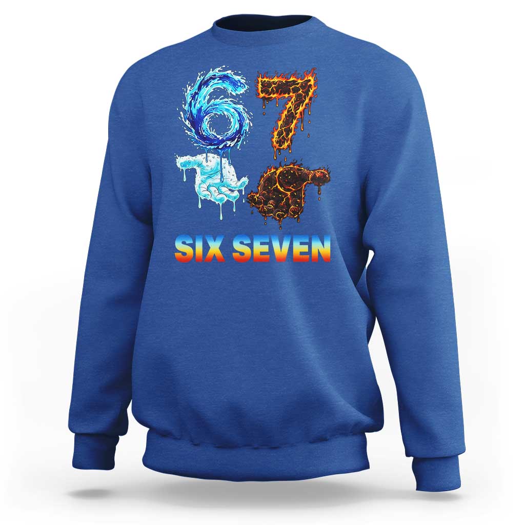 Water Fire Element Six Seven Sweatshirt Trendy Meme Gift