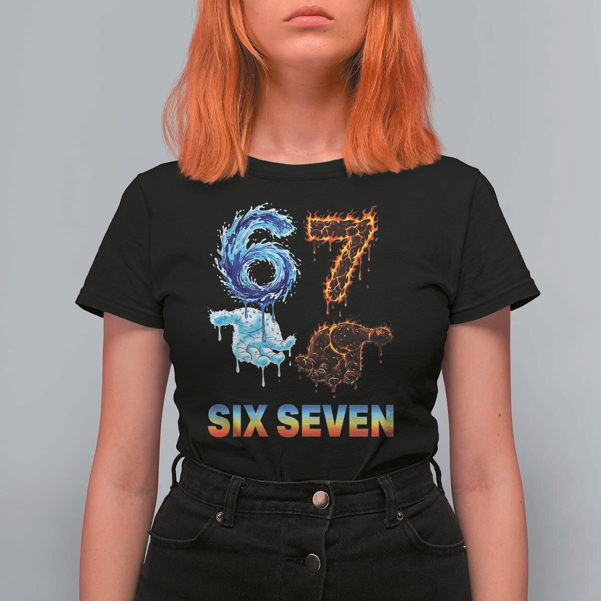 Water Fire Element Six Seven T Shirt For Women Trendy Meme Gift