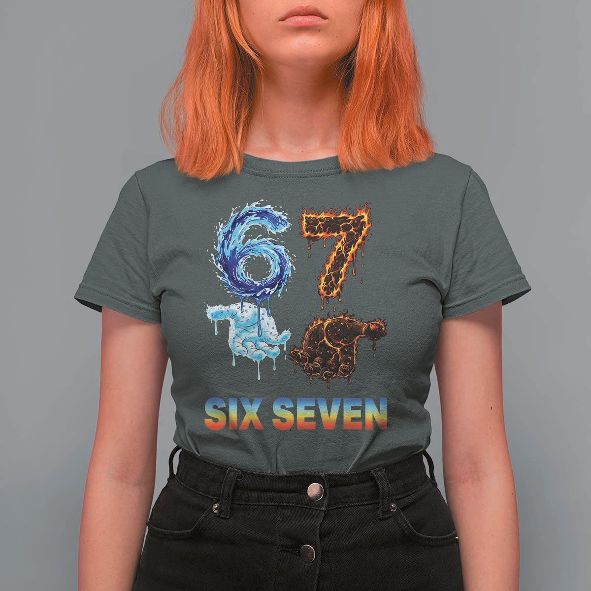 Water Fire Element Six Seven T Shirt For Women Trendy Meme Gift