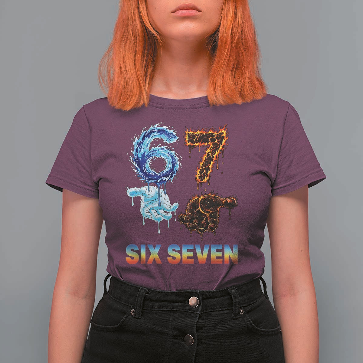 Water Fire Element Six Seven T Shirt For Women Trendy Meme Gift