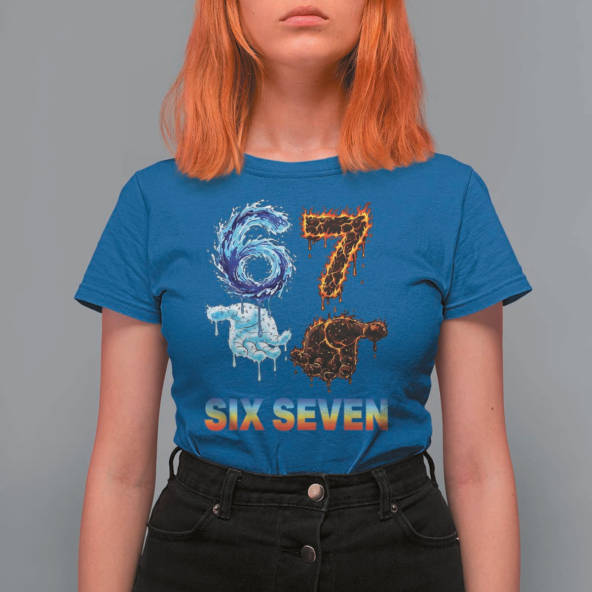 Water Fire Element Six Seven T Shirt For Women Trendy Meme Gift