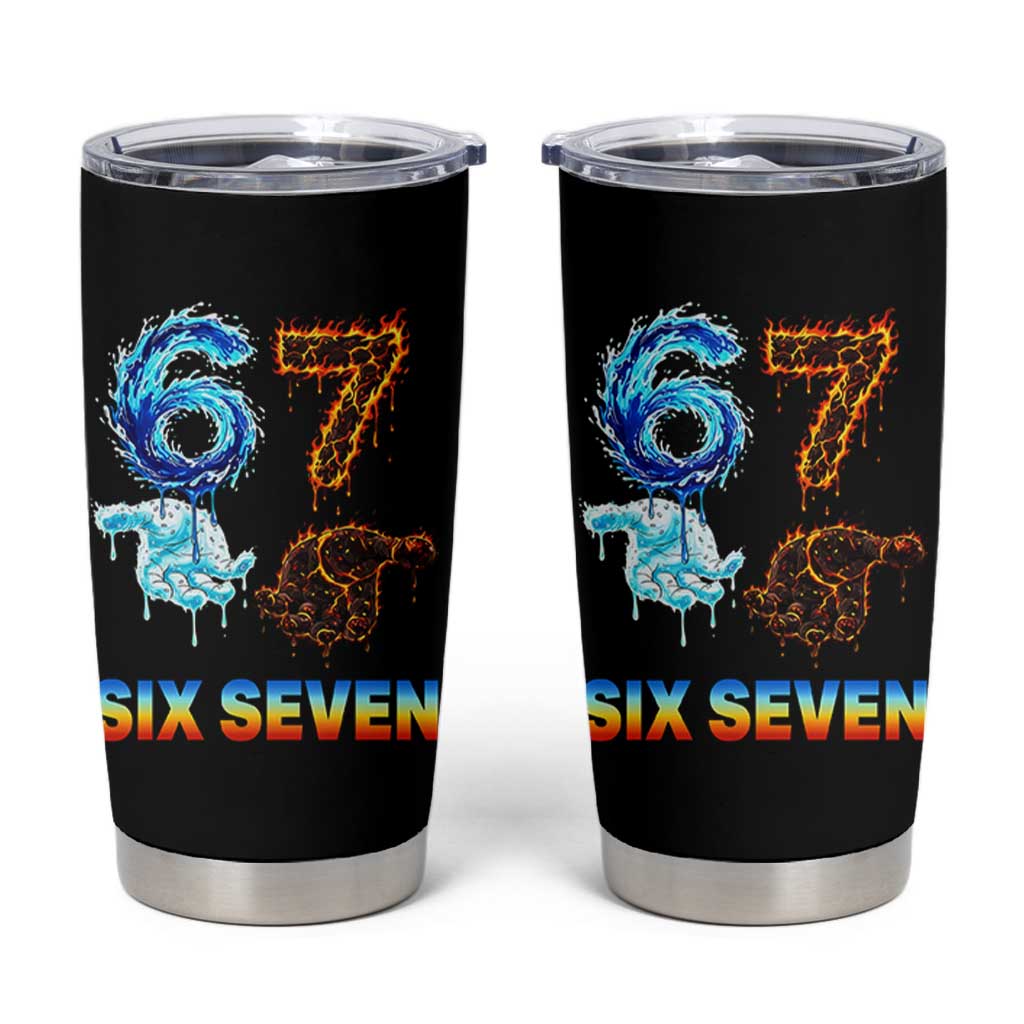 Water Fire Element Six Seven Tumbler Cup Trendy Meme Gift
