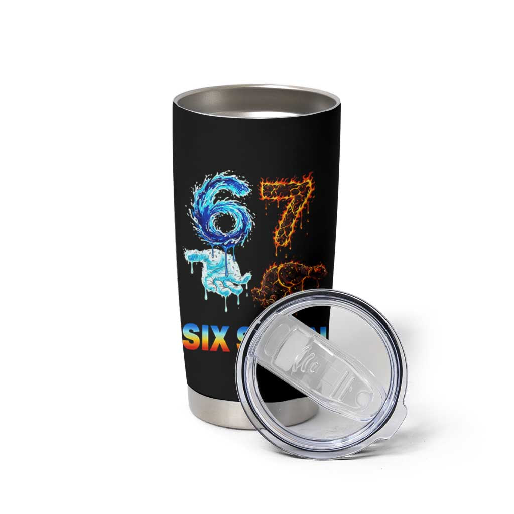 Water Fire Element Six Seven Tumbler Cup Trendy Meme Gift