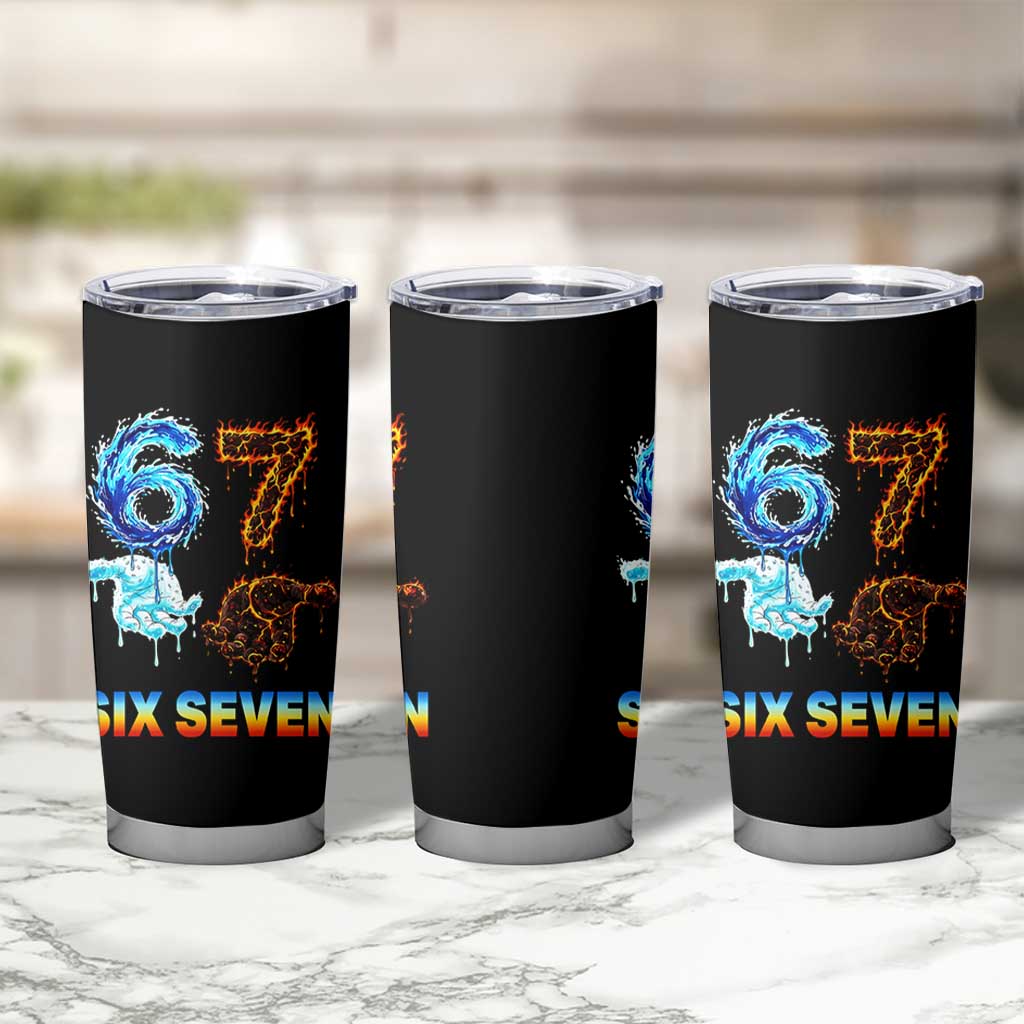 Water Fire Element Six Seven Tumbler Cup Trendy Meme Gift