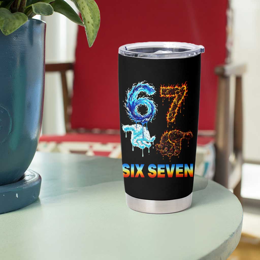 Water Fire Element Six Seven Tumbler Cup Trendy Meme Gift