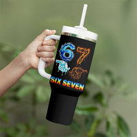 Water Fire Element Six Seven Tumbler With Handle Trendy Meme Gift
