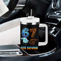 Water Fire Element Six Seven Tumbler With Handle Trendy Meme Gift