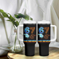Water Fire Element Six Seven Tumbler With Handle Trendy Meme Gift