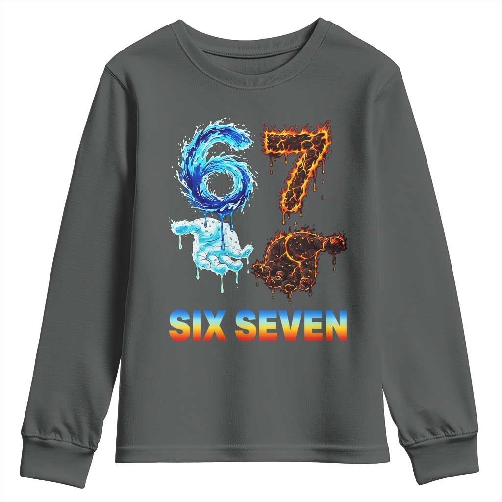 Water Fire Element Six Seven Youth Sweatshirt Trendy Meme Gift