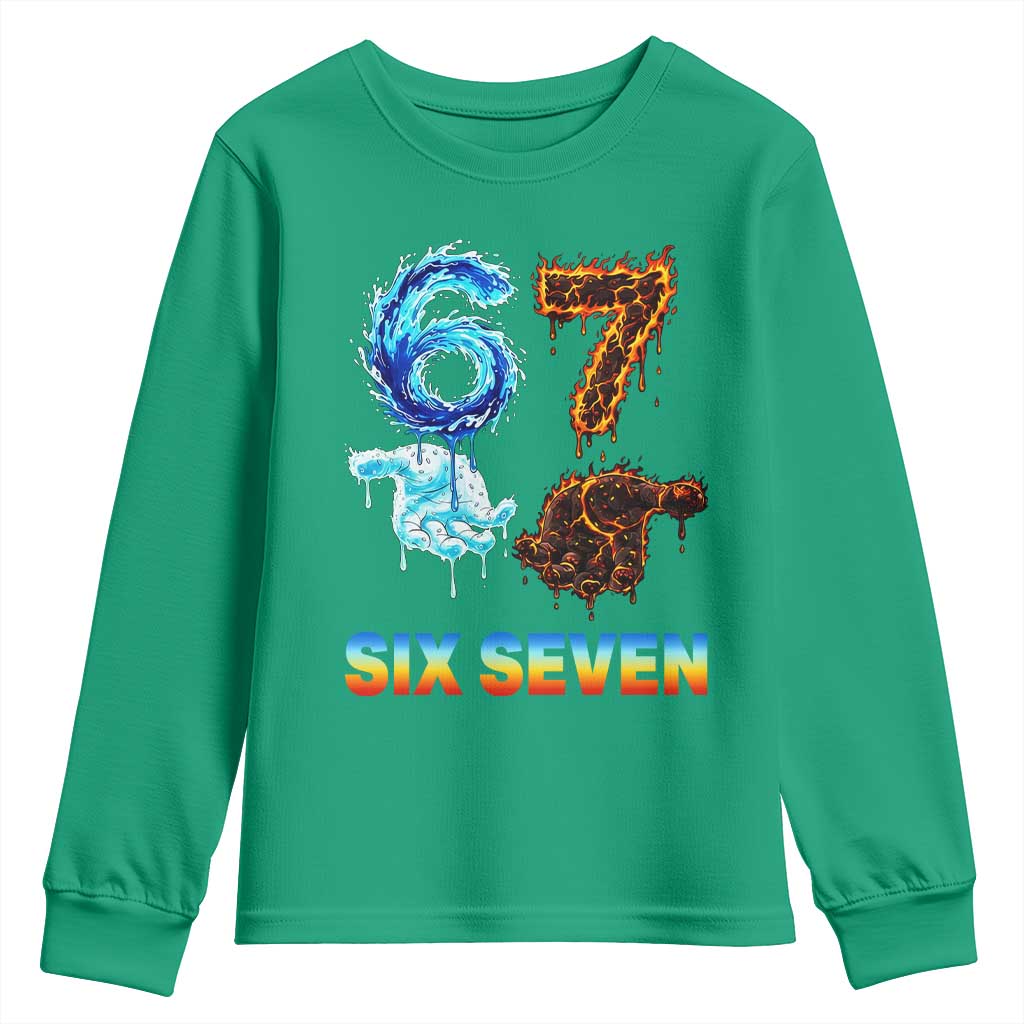 Water Fire Element Six Seven Youth Sweatshirt Trendy Meme Gift