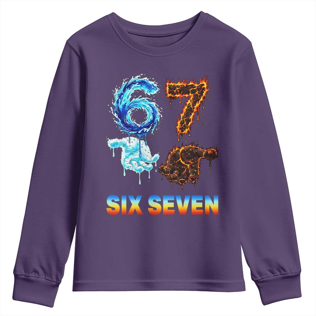 Water Fire Element Six Seven Youth Sweatshirt Trendy Meme Gift