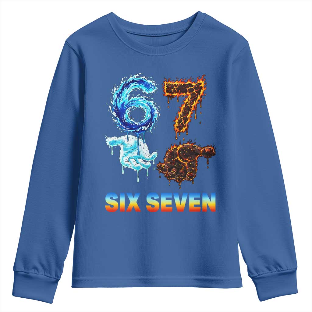 Water Fire Element Six Seven Youth Sweatshirt Trendy Meme Gift