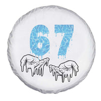 Ocean Water Wave Effect Printed Spare Tire Cover Six Seven Meme