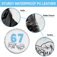 Ocean Water Wave Effect Printed Spare Tire Cover Six Seven Meme