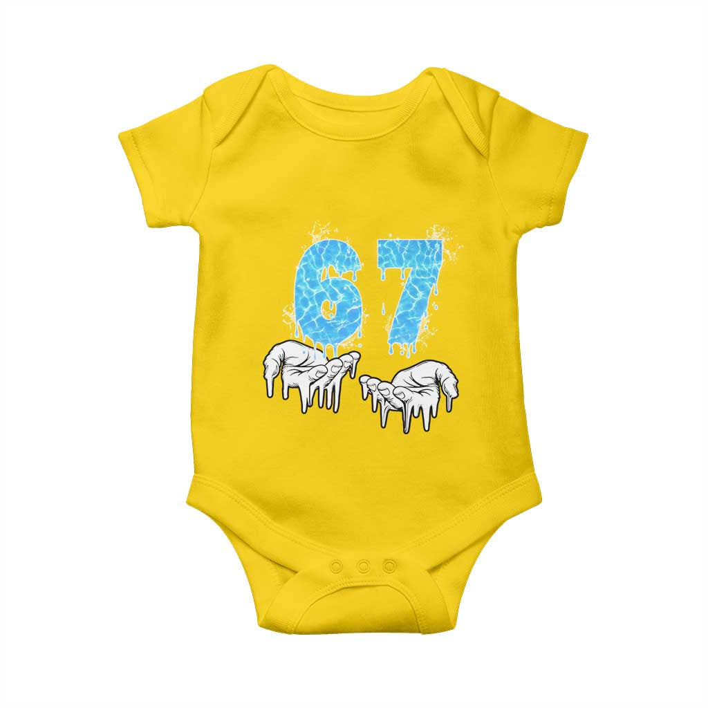 Ocean Water Wave Effect Printed Baby Onesie Six Seven Meme