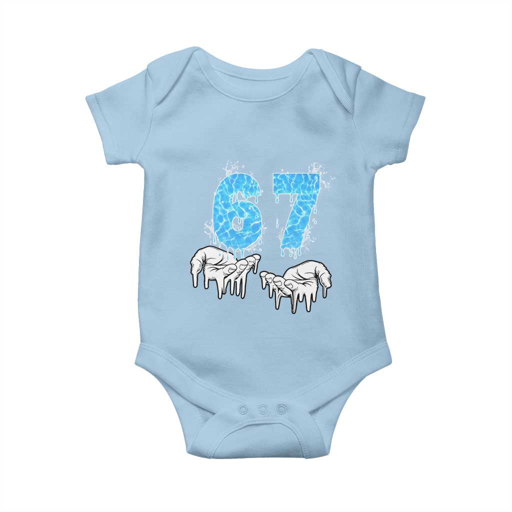 Ocean Water Wave Effect Printed Baby Onesie Six Seven Meme