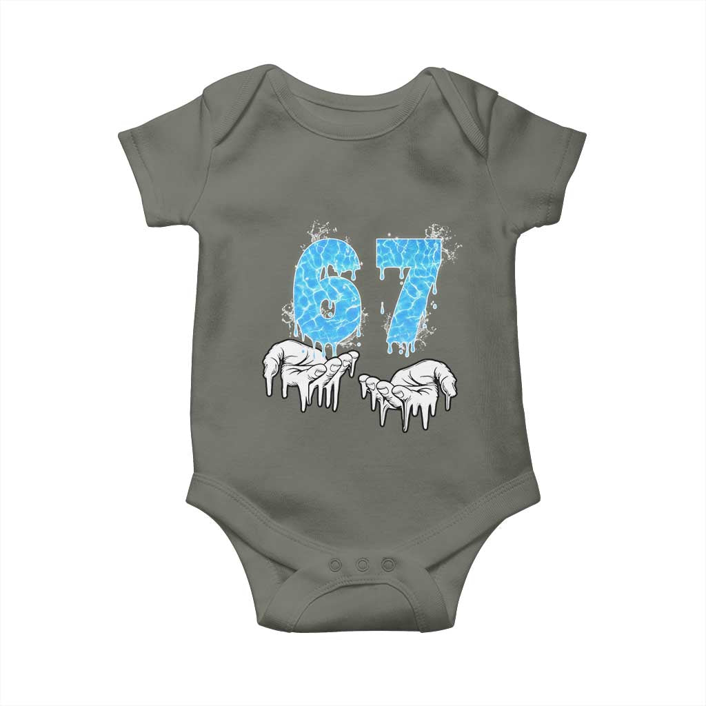 Ocean Water Wave Effect Printed Baby Onesie Six Seven Meme