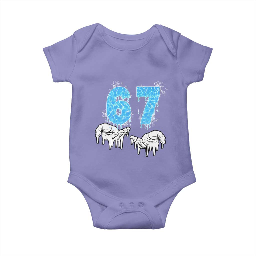 Ocean Water Wave Effect Printed Baby Onesie Six Seven Meme