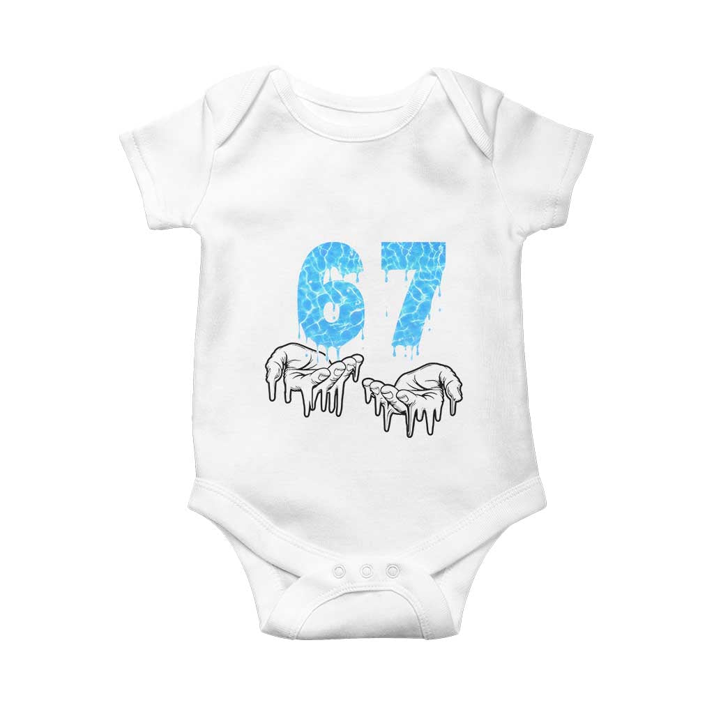 Ocean Water Wave Effect Printed Baby Onesie Six Seven Meme