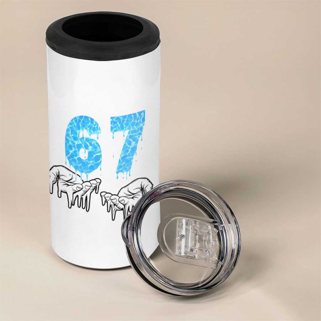 Ocean Water Wave Effect Printed 4 in 1 Can Cooler Tumbler Six Seven Meme