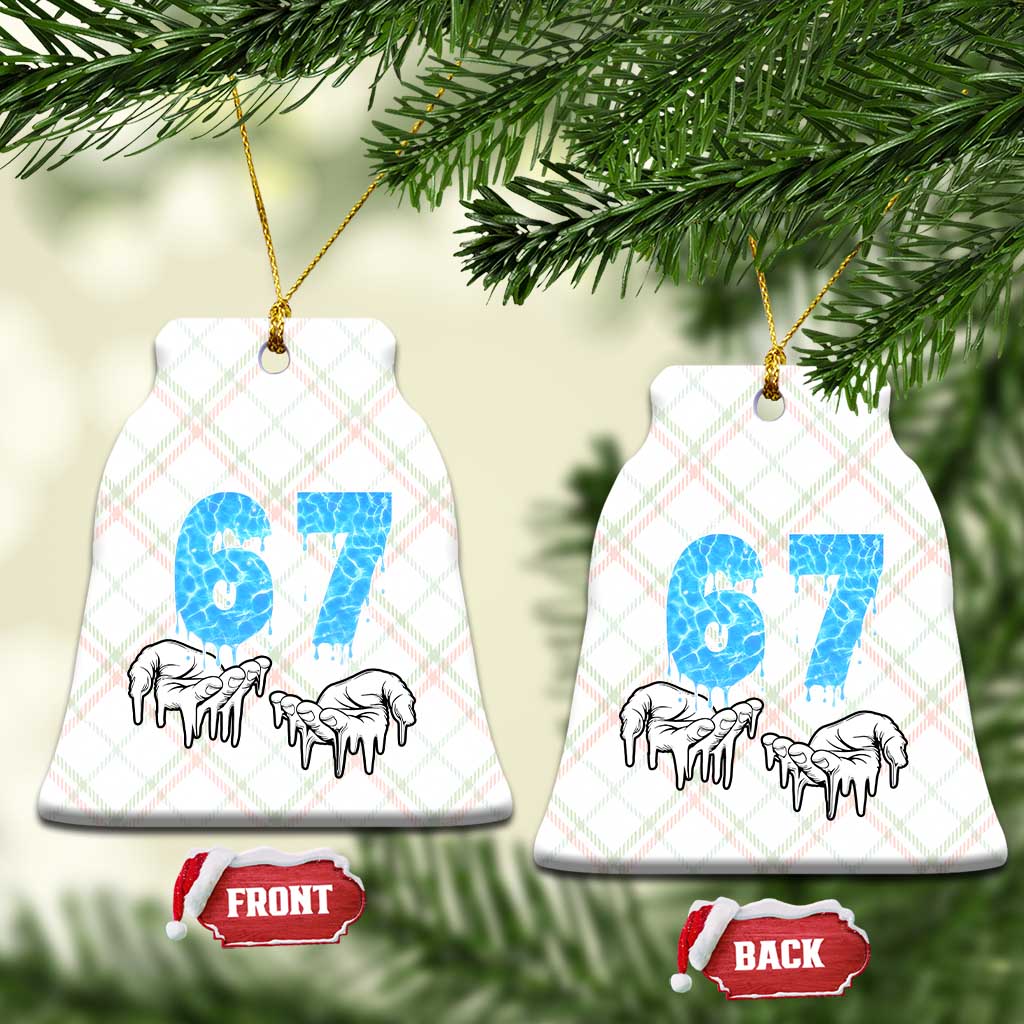 Ocean Water Wave Effect Printed Ceramic Ornament Six Seven Meme