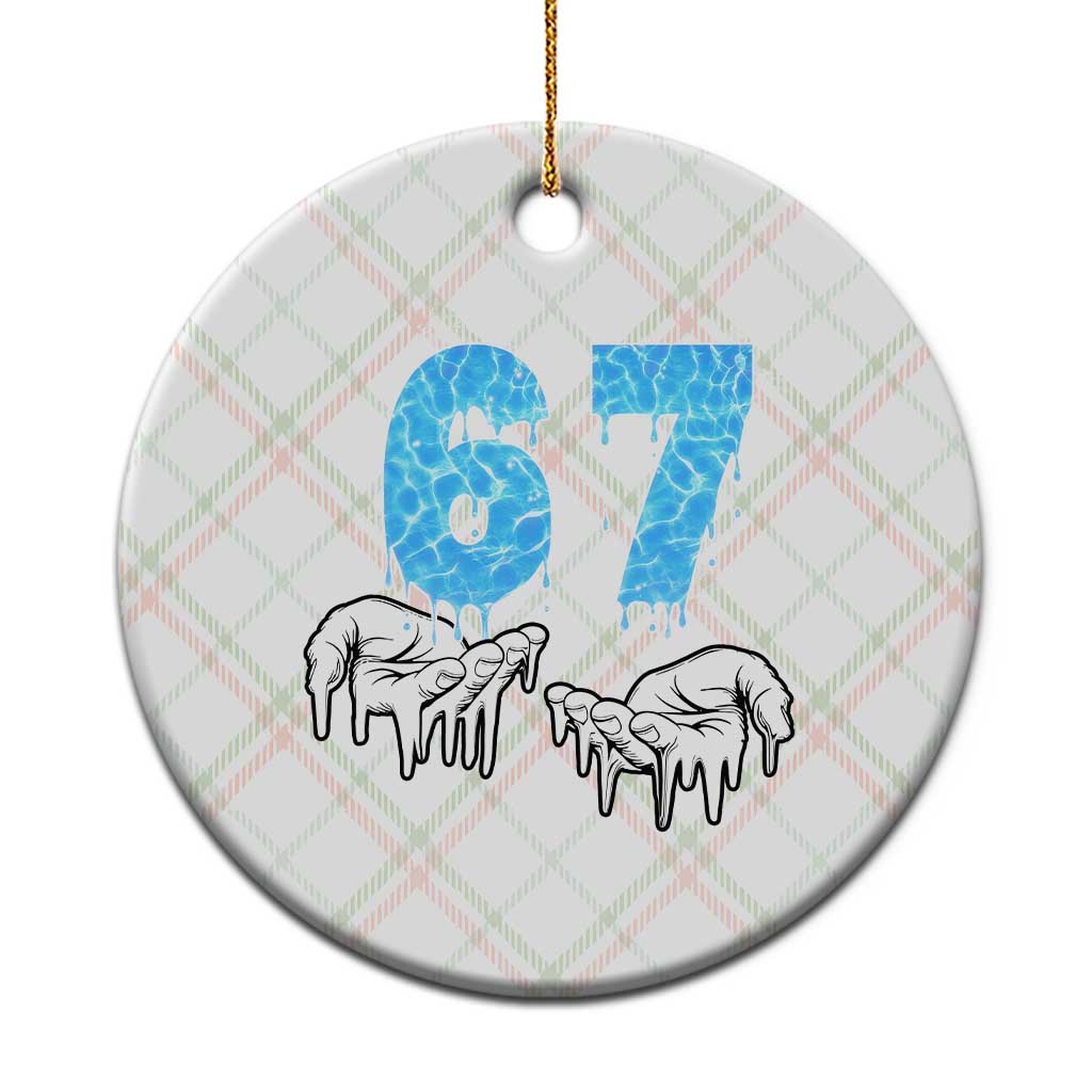 Ocean Water Wave Effect Printed Ceramic Ornament Six Seven Meme