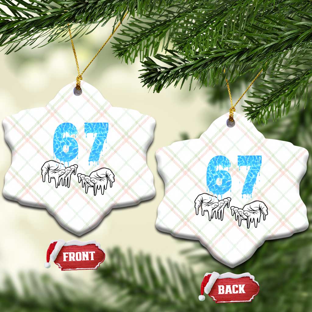 Ocean Water Wave Effect Printed Ceramic Ornament Six Seven Meme