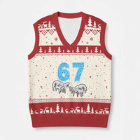 Ocean Water Wave Effect Printed V-Neck Knit Sweater Vest Six Seven Meme