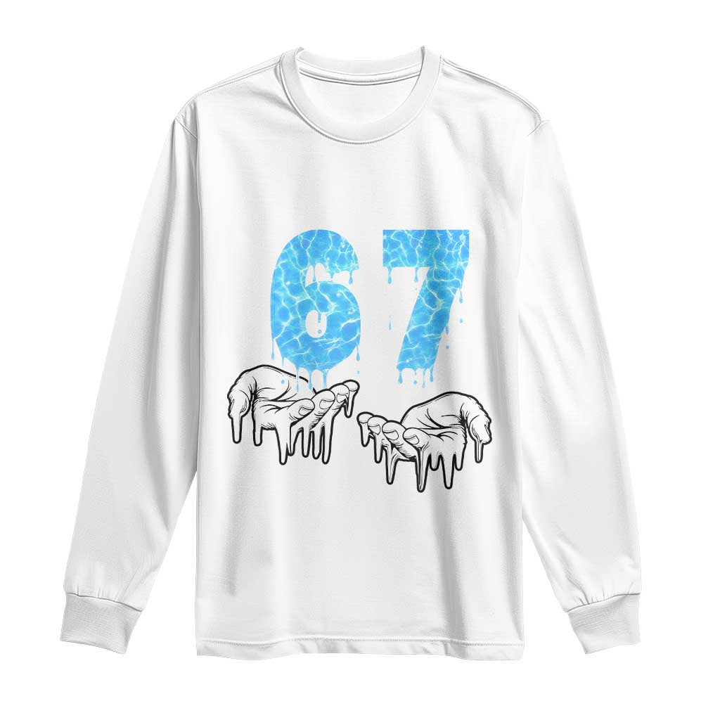 Ocean Water Wave Effect Printed Long Sleeve Shirt Six Seven Meme