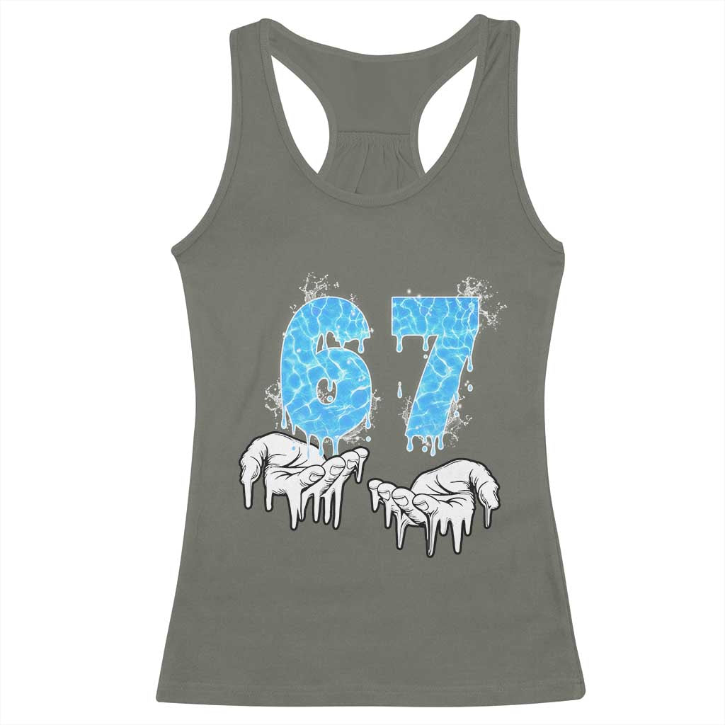 Ocean Water Wave Effect Printed Racerback Tank Top Six Seven Meme