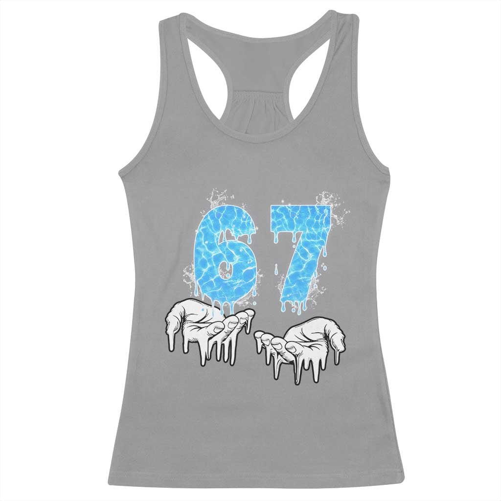 Ocean Water Wave Effect Printed Racerback Tank Top Six Seven Meme