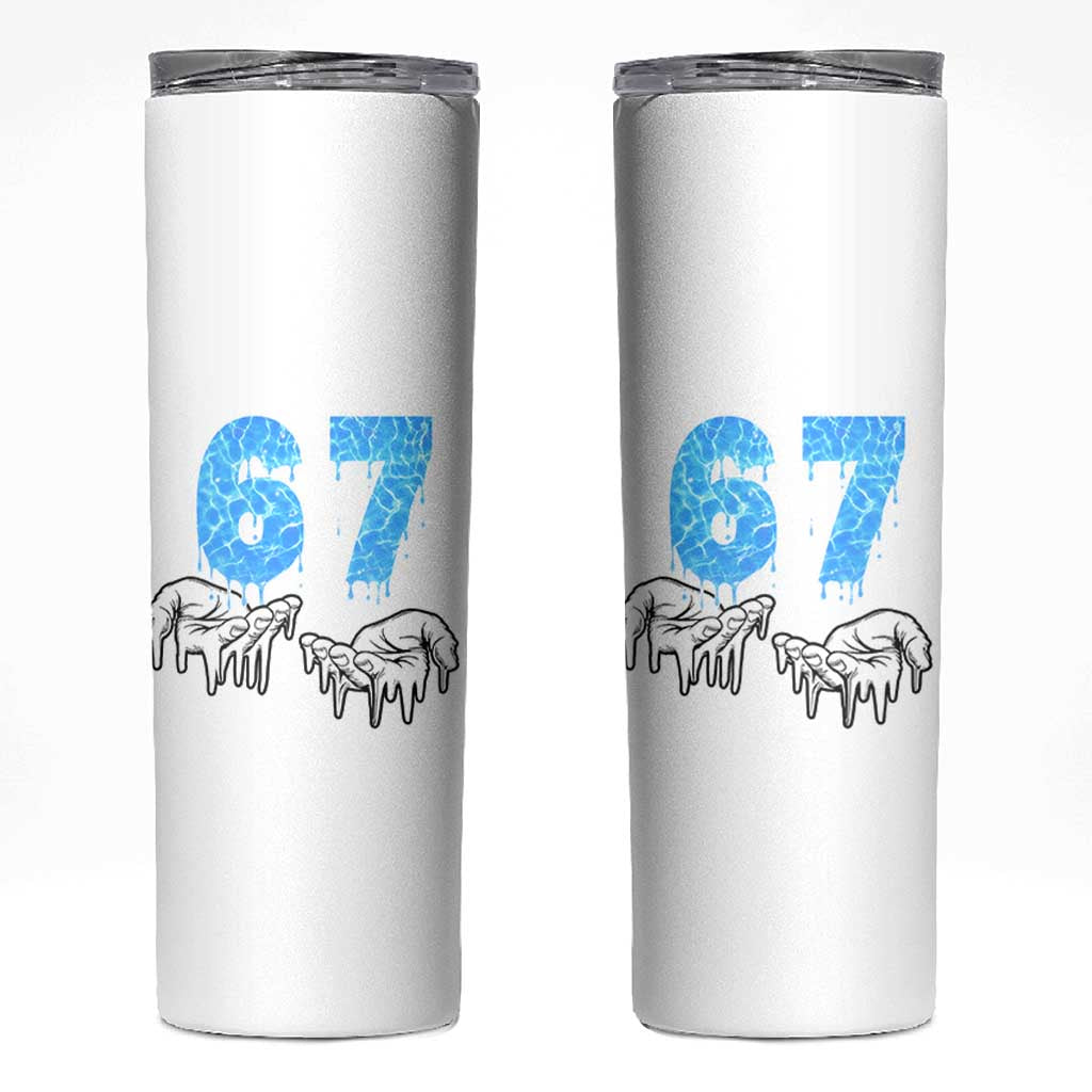 Ocean Water Wave Effect Printed Skinny Tumbler Six Seven Meme