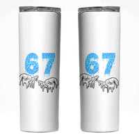 Ocean Water Wave Effect Printed Skinny Tumbler Six Seven Meme