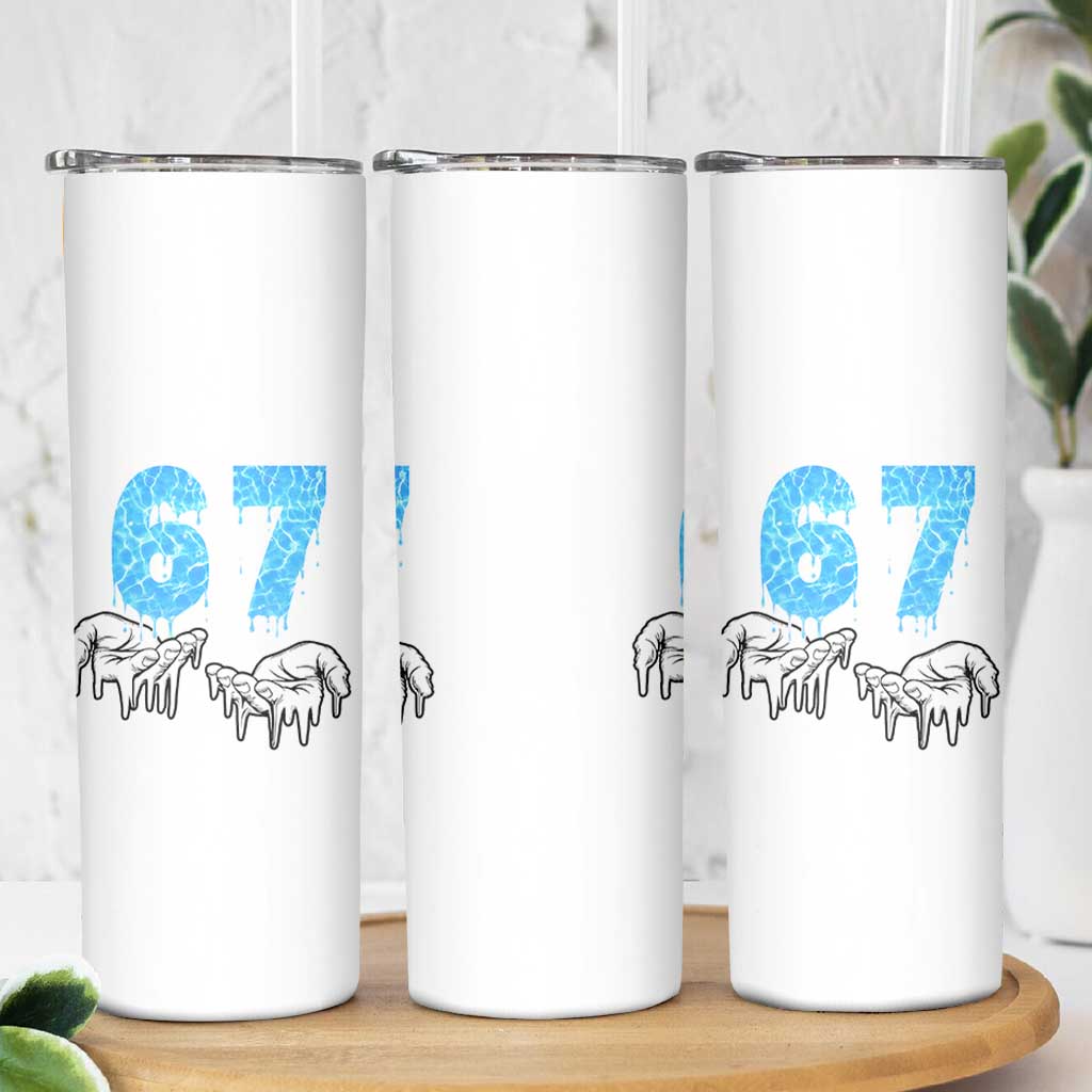 Ocean Water Wave Effect Printed Skinny Tumbler Six Seven Meme