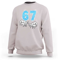 Ocean Water Wave Effect Printed Sweatshirt Six Seven Meme