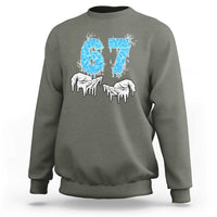 Ocean Water Wave Effect Printed Sweatshirt Six Seven Meme