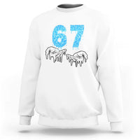 Ocean Water Wave Effect Printed Sweatshirt Six Seven Meme