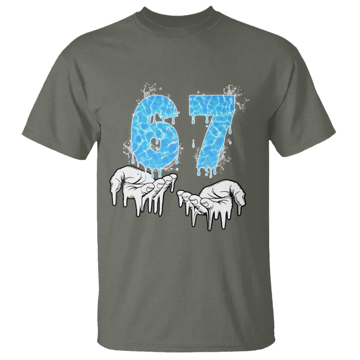 Ocean Water Wave Effect Printed T Shirt Six Seven Meme