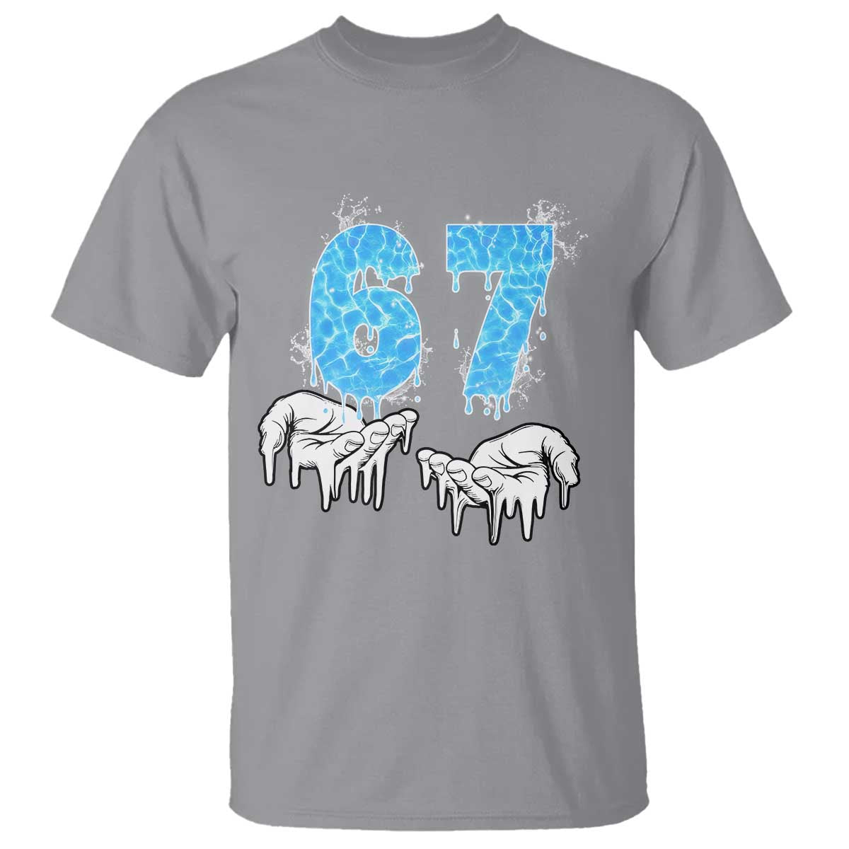 Ocean Water Wave Effect Printed T Shirt Six Seven Meme