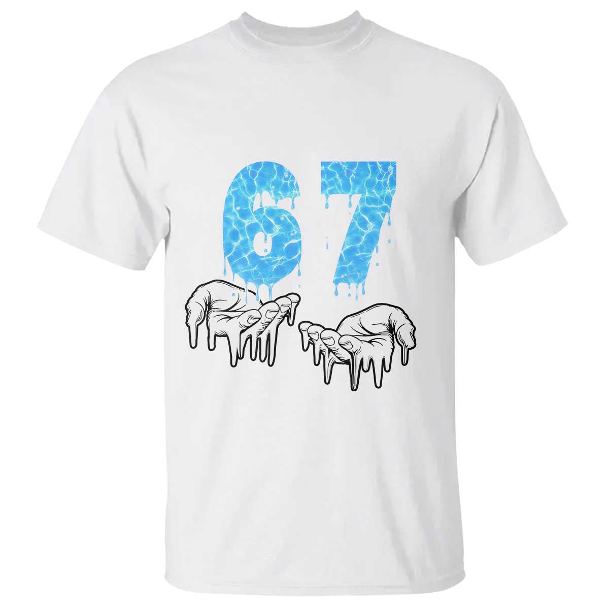 Ocean Water Wave Effect Printed T Shirt Six Seven Meme