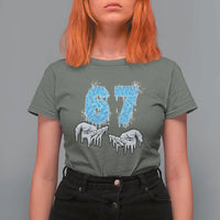 Ocean Water Wave Effect Printed T Shirt For Women Six Seven Meme