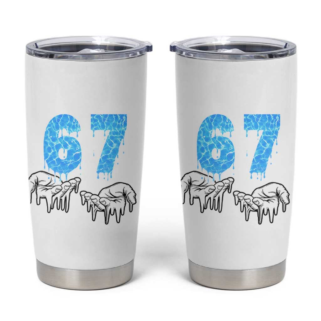 Ocean Water Wave Effect Printed Tumbler Cup Six Seven Meme