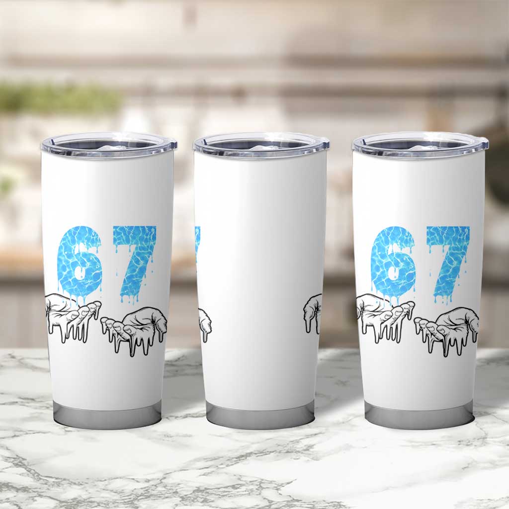 Ocean Water Wave Effect Printed Tumbler Cup Six Seven Meme