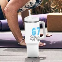 Ocean Water Wave Effect Printed Tumbler With Handle Six Seven Meme