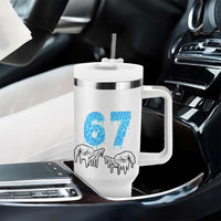 Ocean Water Wave Effect Printed Tumbler With Handle Six Seven Meme