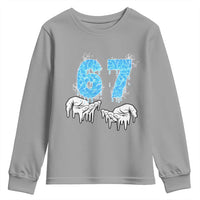 Ocean Water Wave Effect Printed Youth Sweatshirt Six Seven Meme